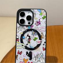Disney.‌ What Disney World Mickey Mouse Patterned Phone Case Featuring Cheerful Characters And Colorful Balloons. Compatible With IPhone 17, 16, 15, 14, 13, 12, And 11 Pro Models.Built-In Magnetic Design,Available In Black, White, And Pink, With Shockproof Protection. A Perfect Gift For Family, Friends, Birthdays, Holidays, And Special Occasions. - 黑色 - 查看 5