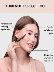 16 piezas/8 piezas/1 pieza Juego de recortador de cejas, herramienta exfoliante para la piel, afeitadora facial, afeitadora de precisión, herramienta de exfoliación suave, fácil moldeado de cejas, recortador de cejas, kit de eliminación del vello facial - Negro - Ver 7