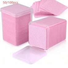 1/400 miếng khăn lau tẩy sơn móng tay dạng gel, miếng lau không xơ, đồ dùng chăm sóc móng tay bán sỉ, làm sạch, làm móng, tẩy sơn móng tay, khăn ướt không xơ, làm sạch, miếng lau. - Hồng - Xem 6