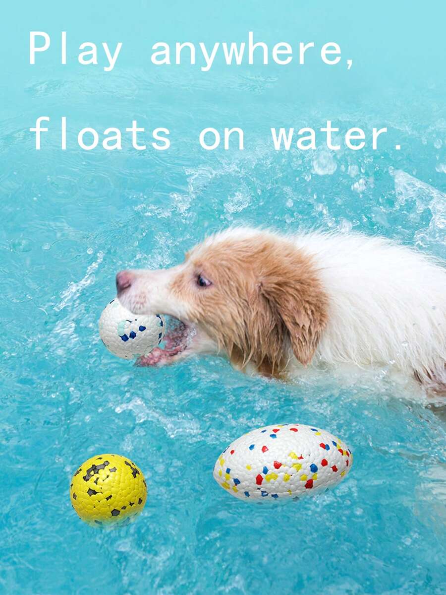 1pc Colorful Spotted Dog Chew Toy, High Elasticity Lightweight ETPU Pet Chew Ball, Floating Catch Toy Suitable For Dogs, Outdoor Indoor Interactive Training Toy, Dog Accessory For Cleaning Teeth