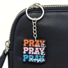GCYCHENG 15 piezas Llavero con colgante de frase de Jesús en dibujos animados, colgante con forma de colores variados, llavero de goma suave, soporte creativo para llave de mochila - Multicolor - Ver 6