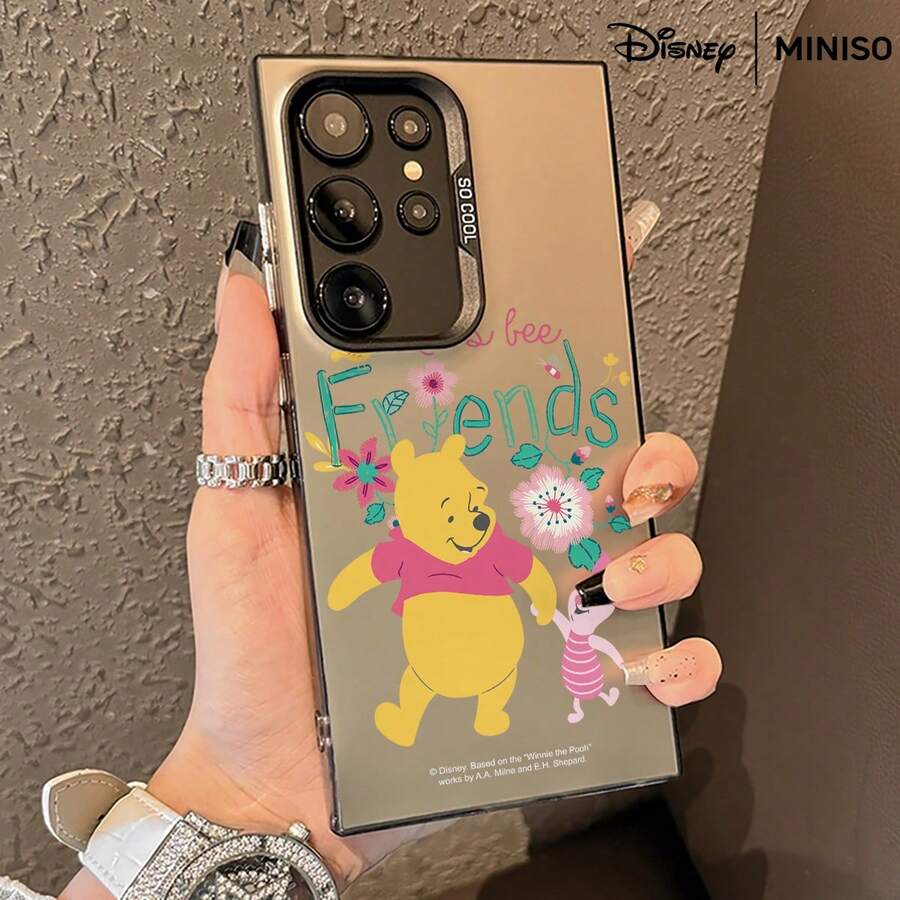 Miniso 名创优品迪士尼小熊维尼手机壳，适用于三星S26 Ultra/S26 Edge/S26 Plus/S26/S25 Ultra/S25 Plus/S25/S25FE/S25Edge/S24 Ultra/S24 Plus/S24/S24FE/S23FE/S23 Ultra/S23 Plus/S23/S22 Ultra/S22 Plus/S22/A15/A16/A17/A35/A36/A54/A55/A56/ 圣诞礼物，送给女朋友 - 黑色 - 查看 1