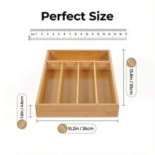 Bamboo Kitchen Drawer Organizer, Expandable Silverware Tray For Drawer, Multi-Slot Silverware Organizer & Utensil Drawer Organizer For Cutlery - 原木色 - 查看 13