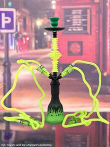 Bộ shisha thủy tinh 4 ống cỡ trung bình, kiểu Ả Rập, đầy đủ phụ kiện bao gồm cả ống ngậm, shisha cỡ lớn dùng tại nhà và quán bar, không cần điện. - Một cỡ - Xem 6