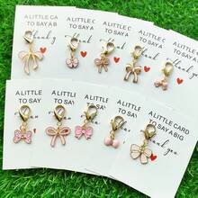 10pcs/Set Romantic Key Chain Set, Includes Bow Decor And Gift Card - Elegant Pink And Bow Design, Durable Iron And Zinc Alloy Material, Ideal For Thanksgiving, Christmas And Special Occasions, Great Gift For Friends, Family And Colleagues, Car Key Decoration Gifts For Mother, Father, Graduation, And Teacher - 10 - View 5