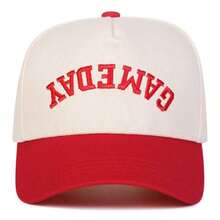 1Piece Men Letter Embroidered Two Tone Five-Panel Baseball Cap Outdoor Adjustable Sunscreen Leisure Hat Spring Autumn Travel Tourism Beach Vacation - Đỏ - Xem 4