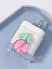 Flower Design Charging Cable Protector Case Compatible With IPhone 14/15/16, 20W Charger Head - Multicolor - View 3