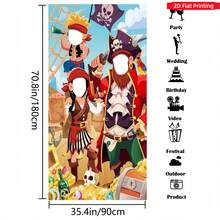 1 cái cờ treo hình 2D phẳng, độ phân giải cao, chủ đề gia đình cướp biển, chủ đề săn tìm kho báu cướp biển, hình thuyền trưởng cướp biển hoạt hình, vải treo rỗng với các yếu tố kho báu, đồng xu vàng, đầu lâu và cờ tạo nên bầu không khí săn tìm kho báu đầy phiêu lưu và thú vị. Thích hợp cho tiệc sinh nhật trẻ em, hoạt động mẫu giáo, trang trí theo chủ đề, tiệc cha mẹ - con cái. - A - Xem 7