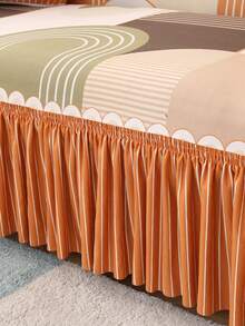 弧形裙边沙发套，弹性全包式沙发套，聚酯纤维材质，四季皆宜，简约现代 - 亮橙色 - 查看 6