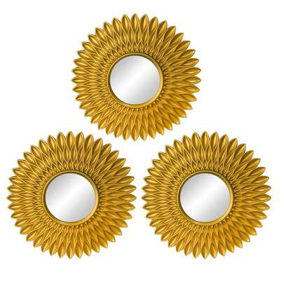 1件/3件套 25厘米北欧向日葵镜子，浴室装饰，家居艺术工艺品，卧室墙面装饰，生日、毕业、家居装饰、返校、房间装饰、学习用品的最佳礼物