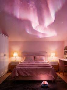 RGB Northern Lights Starry Sky Rotating Projection Lamp, LED Starry Sky Projector Night Light With Remote Control, Mobile Lighting Effects, USB Power Supply, 16 Different Lighting Colors For Galactic Stars Projector, Wedding Decoration, Party Decorations, Pink Room Decoration, Ceiling Lamp, Home Theater Projector, Bright Valentine's Day Gift - 彩色 - 查看 11