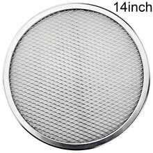 1 pieza Bandeja para hornear pizza de 8/10/12 pulgadas, Bandeja de malla sin costuras/antiadherente de grado comercial de aluminio para hornear pizza, Utensilios de cocina, Apta para horno, parrilla - Plateado - Ver 11