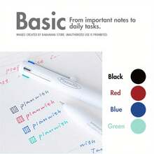 3-Pack, Minimalist Style 0.5mm CS Tip 4-Color Ballpoint Pen (Rolling Clip) |   Specialized In Ink, Neutral Tones, Suitable For All Writing Scenarios - 3 mặt hàng - Xem 9