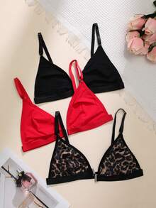 3件套前扣式无钢圈文胸，女士 - 彩色 - 查看 4