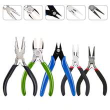 KLONKEE 1-5pcs Jewelry Tool Pliers Set - 6pcs Pliers Including Needle-Nose Pliers, Nylon Pliers, Pointed Pliers, Round Pliers And Wire Cutter, Suitable For Jewelry Repair, Edge Processing And Handmade, Made Of Durable Steel, Ergonomic Design For Comfortable Grip - Jewelry Pliers - View 9