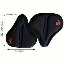 1pc Thickened & Widened Bicycle Silicone Seat Cover, Suitable For Mountain Bike And Road Bike/Stationary Exercise Bike/Indoor Cycling, Easy To Install, Central Groove Design, Breathable & Comfortable, Cycling Accessory, Seat Protector - Black - View 4