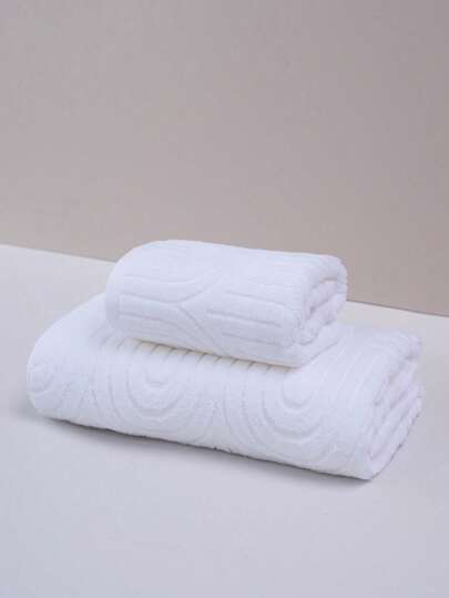 1 peça/2 peças Toalha de banho de algodão com padrão de linha de moda minimalista moderno, super macia, extra grande, secagem rápida, não solta fiapos, toalha de sauna, alta absorção, super macia (leve e fina), toalha de hóspedes conveniente, toalha de banho de alta qualidade, toalha de tecido felpudo, acessório de banheiro durável, melhor presente para o parceiro. Tamanho da toalha: 50*75cm, Tamanho da toalha grande: 50*100cm, Tamanho da toalha de banho: 70*140cm