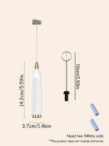 Espumador de leche eléctrico, mini batidora con dos cabezales de varillas, varilla de acero inoxidable, apto para café, crema, capuchino, latte - Multicolor - Ver 2