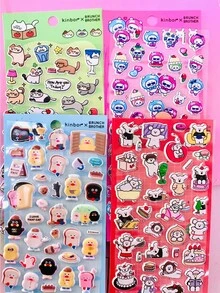 3D Stickers | Suitable For Smartphones, Bears, Fashionable Cups, Cameras, Etc. These Adorable Cartoon-Style Stickers Feature A "Reversible Magic" Shimmering Design, Sweet And Cute. Includes Children's Handbook, Decorative Materials, Small Designs, And Waterproof. - Multicolor - View 1