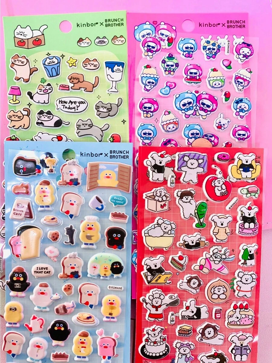 3D Stickers | Suitable For Smartphones, Bears, Fashionable Cups, Cameras, Etc. These Adorable Cartoon-Style Stickers Feature A "Reversible Magic" Shimmering Design, Sweet And Cute. Includes Children's Handbook, Decorative Materials, Small Designs, And Waterproof. - Multicolor - View 1