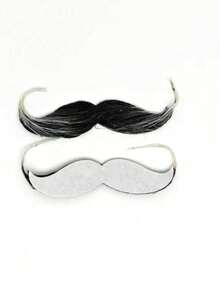 Bộ râu giả kiểu retro unisex, dạng móc cong, thích hợp cho lễ hội Halloween, các bữa tiệc theo chủ đề phù thủy và các bữa tiệc râu. - màu đen - Xem 3