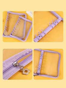 1 cuốn sổ tay bìa khóa kéo A5, bìa lấp lấp lánh, album PVC trong suốt, 25 trang giấy thay thế tự làm, đồ dùng học tập, có thể đựng thẻ và trang sức. - nhiều màu - Xem 5