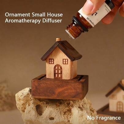 One Wooden Small House Fragrance Diffuser, Which Can Be Filled With Fragrance, Suitable For Use In Bathrooms, Bedrooms, Offices, Hotel Guest Rooms, Etc. Comes With Essential Oil Accessories And Fragrance Accessories