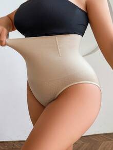 1 pezzo Mutandine modellanti vita alta taglie forti con effetto sollevamento glutei, forte controllo addominale & sollevamento glutei, modellazione corporea 3D; fascia vita senza cuciture, design glutei a pesca, adatto per fitness modellante, recupero post-parto & uso quotidiano - Albicocca - Visualizzare 6