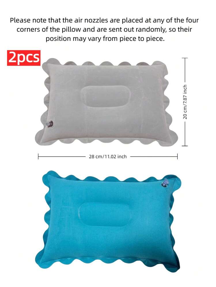 1 pieza Almohada pequeña inflable, Almohada de viaje portátil para el cuello + Almohada de apoyo para la siesta, Almohada de avión, Compacta y ligera, Plegable y fácil de guardar, Adecuada para viajar - Multicolor - Añade 17