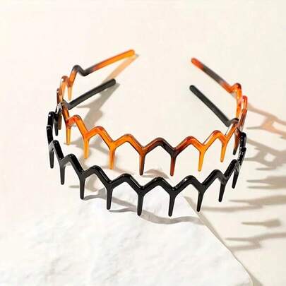 Bộ 2 băng đô răng cưa lượn sóng dành cho nữ, kiểu dáng tối giản, bền chắc, chống trượt, dùng để trang điểm, băng đô nhựa thanh lịch, phụ kiện tóc, thích hợp cho việc rửa mặt và chăm sóc da, unisex.