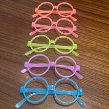 VINCAN 5 pièces Lunettes de fête fluorescentes et colorées - Lunettes lumineuses changeant de couleur, convient pour les bars, les KTV, les fêtes et les photomatons - Matériau plastique, sans alimentation requise - Sans plumes, accessoires amusants, décoration de fête fluo - Multicolore - Voir 13