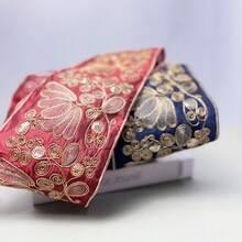 1 thước ruy băng satin thêu, họa tiết hoa đính sequin điểm xuyết chỉ vàng, chất liệu cao cấp, thích hợp cho may mặc, trang trí và trang trí nhà cửa - Màu hỗn hợp, ruy băng may vá, phụ kiện trang trí thủ công DIY sang trọng thời trang cho các lễ hội. - Nhiều màu - Xem 9