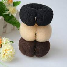 1 pezzo/3 pezzi Creatore di chignon magico, strumento per acconciature, anello per chignon, creatore di chignon attorcigliato, creatore di chignon a ciambella in spugna, arricciatore per capelli (nero/tono pelle/marrone), festival, festa - Multicolore - Visualizzare 8