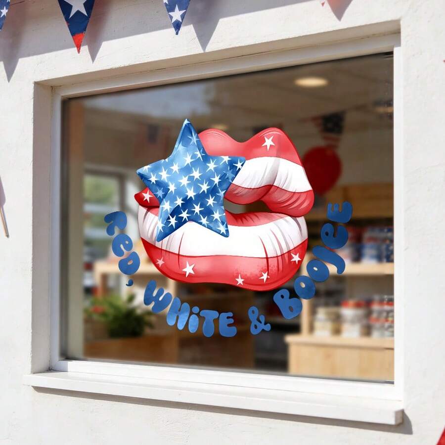 1/3pcsIndependence Day Themed Window Decals, Celebrating Freedom And Patriotic Decorations, Reusable With Electrostatic Adsorption, Suitable For Shops, Restaurants, And Home Decor.