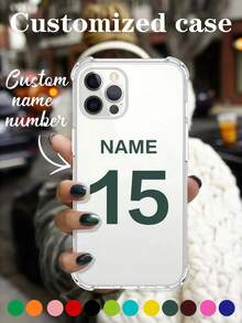 1pc Transparent Shockproof Customized Name Phone Case, Personalized DIY Design, Eternal And Fashionable Phone Cover, Suitable For S25 Ultra/S25 Plus/S25/S24 Ultra, 11/11 Pro/11 Pro Max/12/12 Pro/12 Mini/12 Pro Max/13/13 Pro/13 Pro Max/13 Mini/14/14 Plus/14 Pro/14 Pro Max/15/15 Plus/15 Pro/15 Max/16/16 Plus/16 Pro/16 Pro Max 16E, Android Phones - Clear - View 3