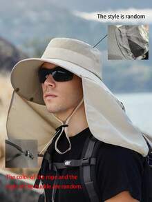 1/2/5pcs Men's Summer Detachable Shawl Outdoor Quick-Dry Waterproof Bucket Hat, Sun Protection Hat For Fishing, Hiking, Hunting, Breathable,Beach,Holiday - A - View 22