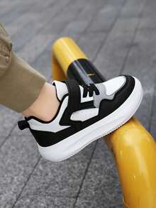 Kids' Fashion Sports Shoes, Boys & Girls Outdoor Running Sneakers, Campus & Casual Shoes For All Seasons - Black and White - View 9