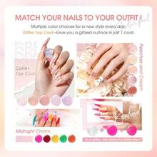 ROSALIND 30pcs Jelly Gel Polish Set, 26 Colors Translucent Nude Pink Neon Gel Nail Polish Set With Sheer Matte Glossy Glitter Effects For Nails With Base Gel Top Coat Salon DIY Home - ColorA - 查看 6
