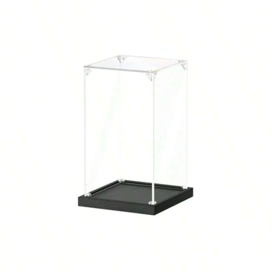 Acrylic Display Case For Collectibles Clear Acrylic Display Box For Lego Action Figures Doll Hobby Dustproof Stackable Storage Case Assembly Required Black Base 5.5 X 5.5 X 9.5 Inches - Đen - Xem 1