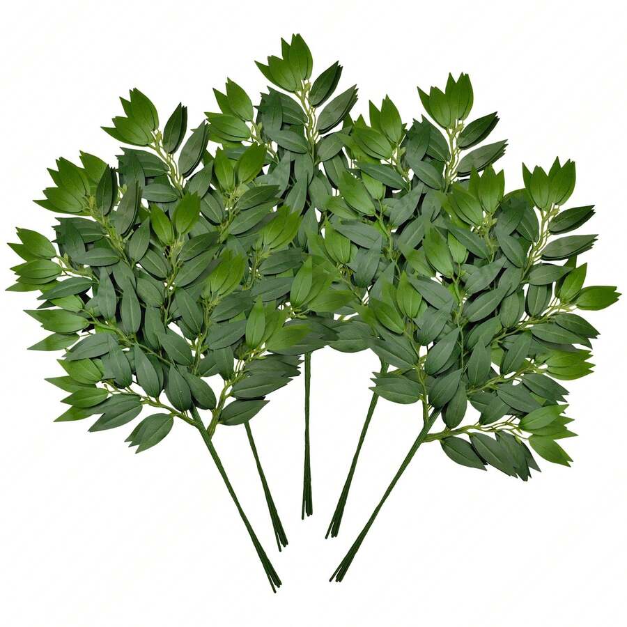 23 lá/50cm Cây giả, Hoa giả, Vòng hoa lá liễu treo, Thích hợp cho cổng cưới, trang trí bàn ăn, trang trí phòng, cây xanh để tự làm vòng hoa cưới, Ngày của Mẹ, Halloween, Ngày Nhà giáo, Giáng sinh, có thể cắm trong bình. - màu xanh lá - Xem 1