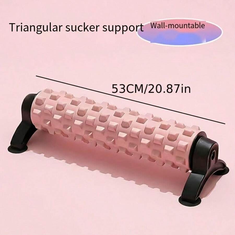 Rodillo de yoga con ventosa y soporte, rodillo de espuma para relajación muscular, rodillo de espuma para terapia de masaje profesional - Rosa - Ver 1
