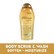 OGX Smoothing + Coconut Coffee Exfoliating Body Scrub With Arabica Coffee & Coconut Oil, Moisturizing Body Wash For Dry Skin, Paraben-Free With Sulfate-Free Surfactants, 19.5 Fl Oz - dầu dừa - Xem 3