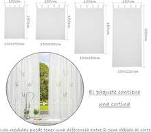 U HOME - Cortina Cocina Translúcida con Bordados, para Cocina, Comedor, Marco de Puerta - 1 Unidad Color Blanco,100% Poliester - La paz - Ver 6