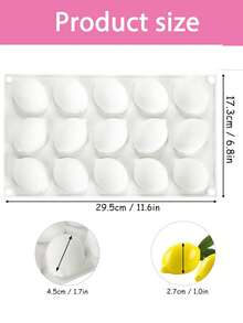 1pc Lemon Silicone Mold, 15-Cavity 3D Lemon Mold - Non-Stick Baking Tray, For Chocolate, Jelly, Fondant, Cake Mold, Ice Cream Cake Mold - View 4
