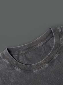 Retro Washed T-Shirt | YLA Graphic T-Shirt | Gym Graphic T-Shirt | Gift Idea | 100% Cotton | Fabric - 灰色 - 查看 4