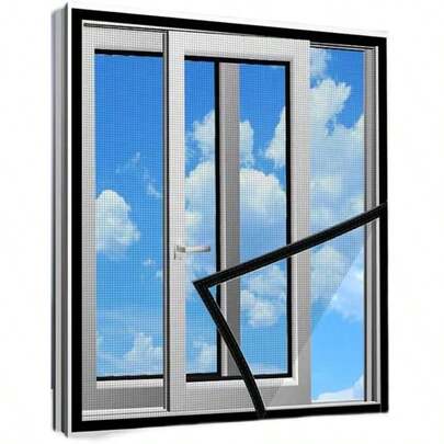 شبكة نافذة ذاتية اللصق حافة خطاف وحلقة مشفرة شاشة نافذة بعوض ستارة شبكية للتركيب الذاتي المنزلي