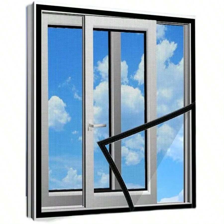 纱窗网自粘边钩环加密窗纱防蚊纱帘家用自安装 - 黑色 - 查看 1