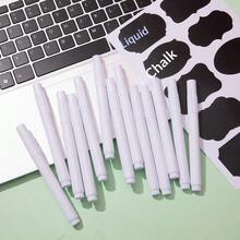 1/8支装白色液体粉笔笔 - 无尘、可擦除、中等硬度笔尖，适用于学校白板教学和办公会议记录，简约优雅的纯色外观 - 开学季必备 - 彩色 - 查看 5