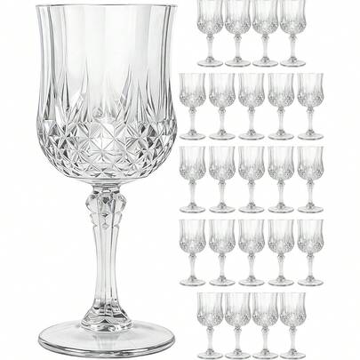 1/2/4/6/9/12pcs Transparent Vintage Champagne Glasses, Diamond Stemware, Fruit/Beverage Cups, Suitable For Birthday Party, Valentine's Day, Wedding, Dining, Multi-Purpose Household Glassware