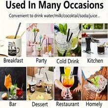 10/25/50/100pcs Disposable Black Paper Straws, Candy Stirrers, Suitable For Cocktails, Birthdays, BBQs, Events And Celebrations - View 7